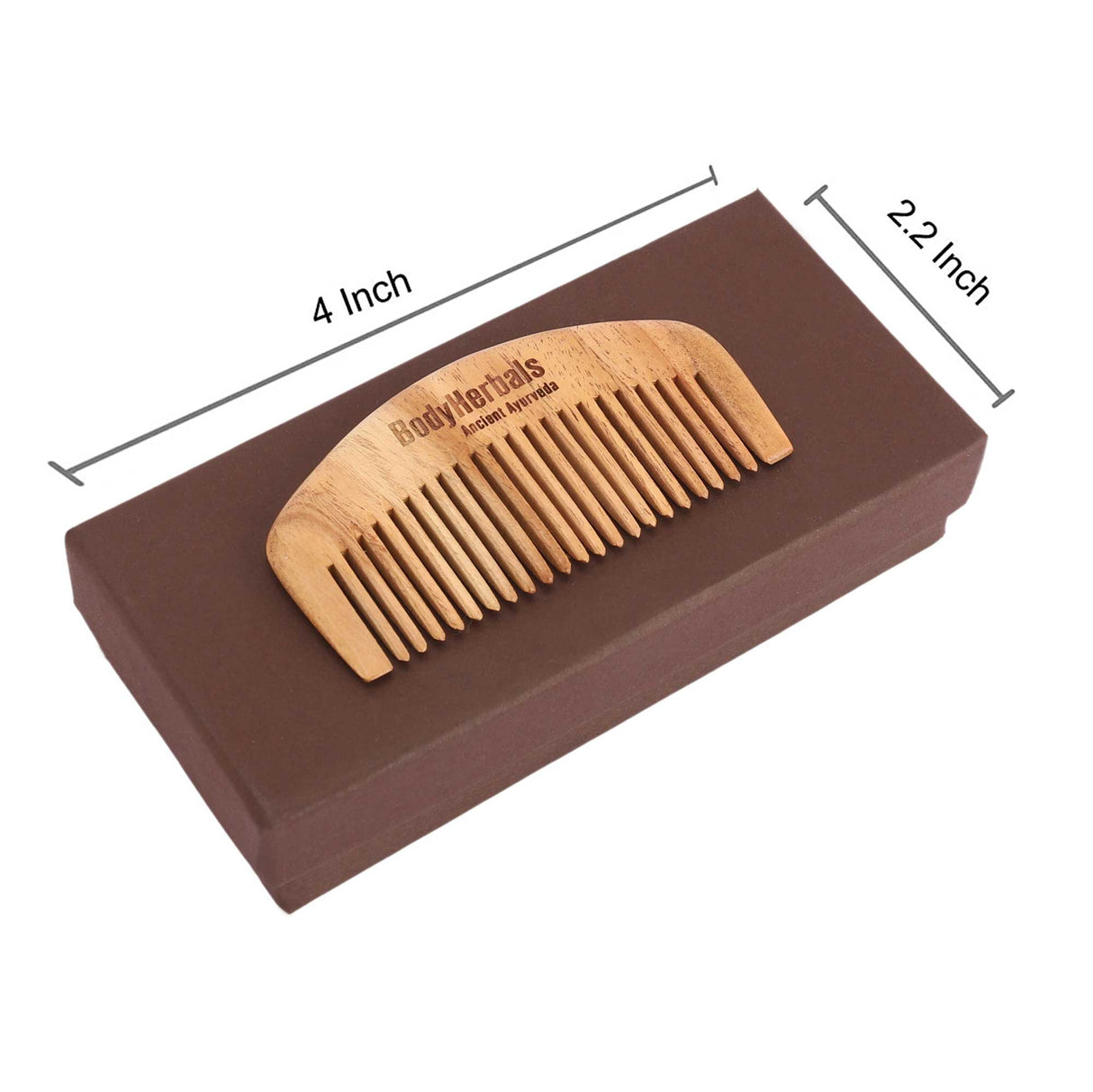 Dressing Comb, Beard, Head Hair & Moustache, 100% Neem Wood