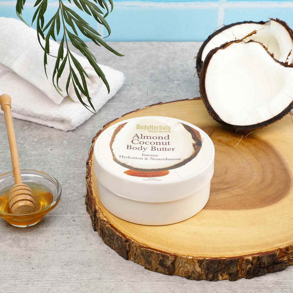 Almond & Coconut Body Butter, Intense Hydration – BodyHerbals