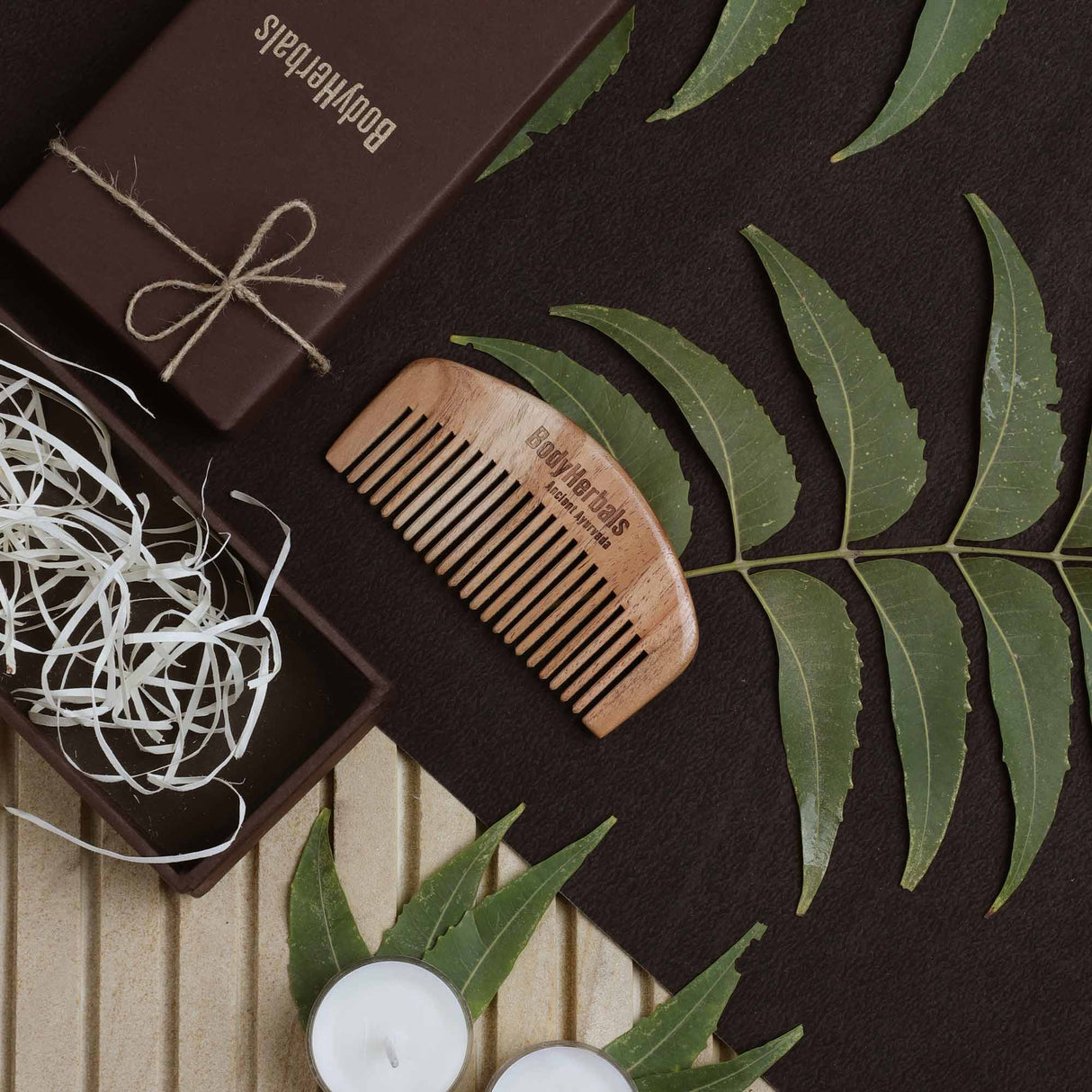 Dressing Comb, Beard, Head Hair & Moustache, 100% Neem Wood