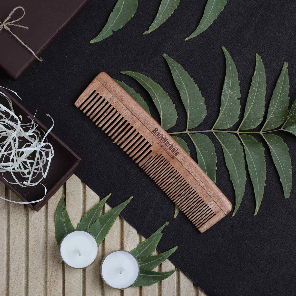 Dressing Comb, Double Tooth, 100% Neem Wood
