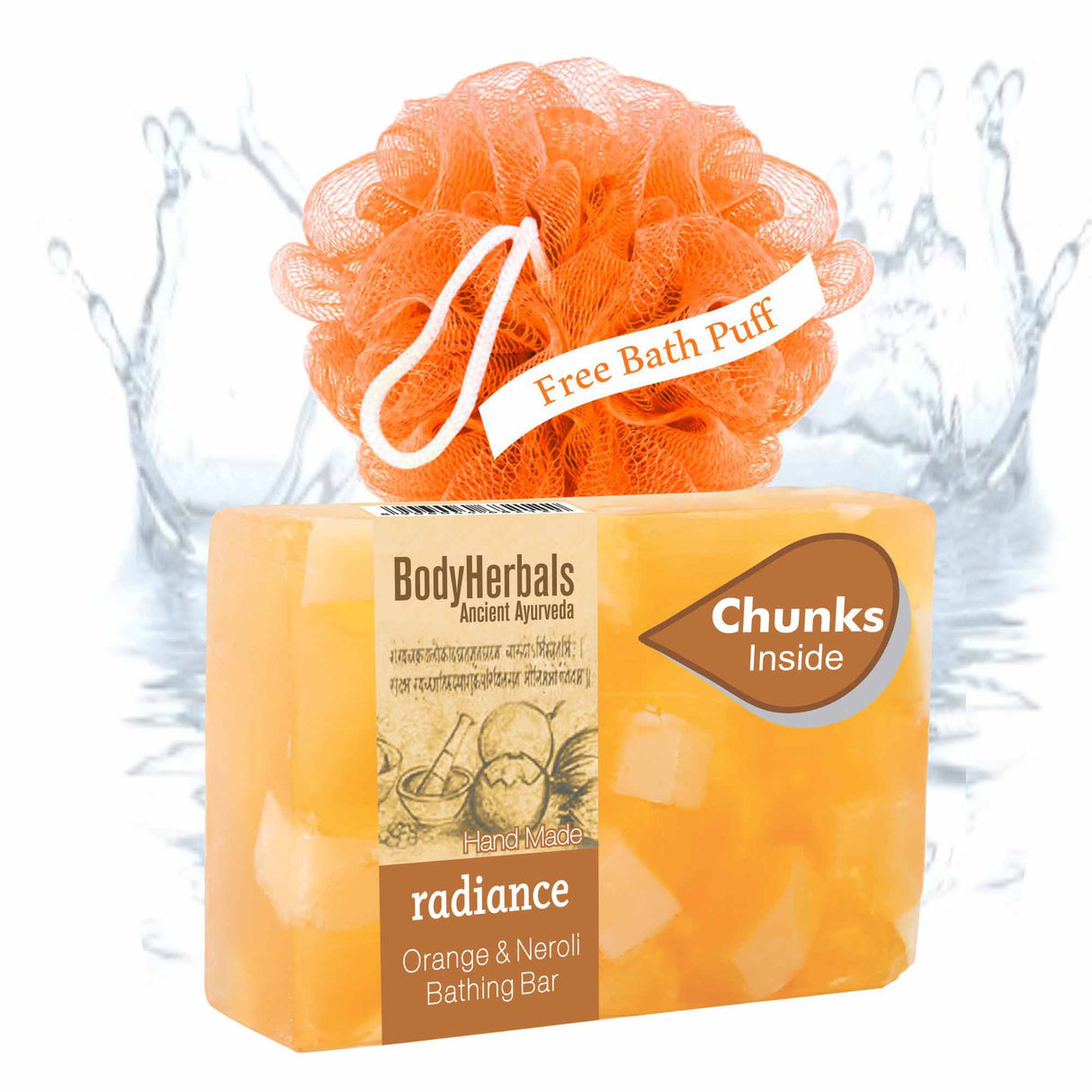 Orange & Neroli, Bathing Bar With Chunks | Free Loofah