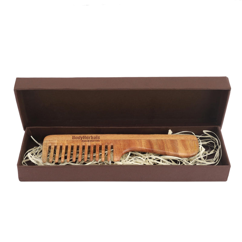 Neem Wood Dressing Comb, Handle Rake comb