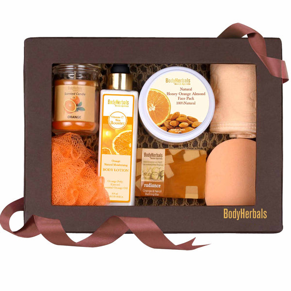Natural Orange Skin Care Set | With Candle