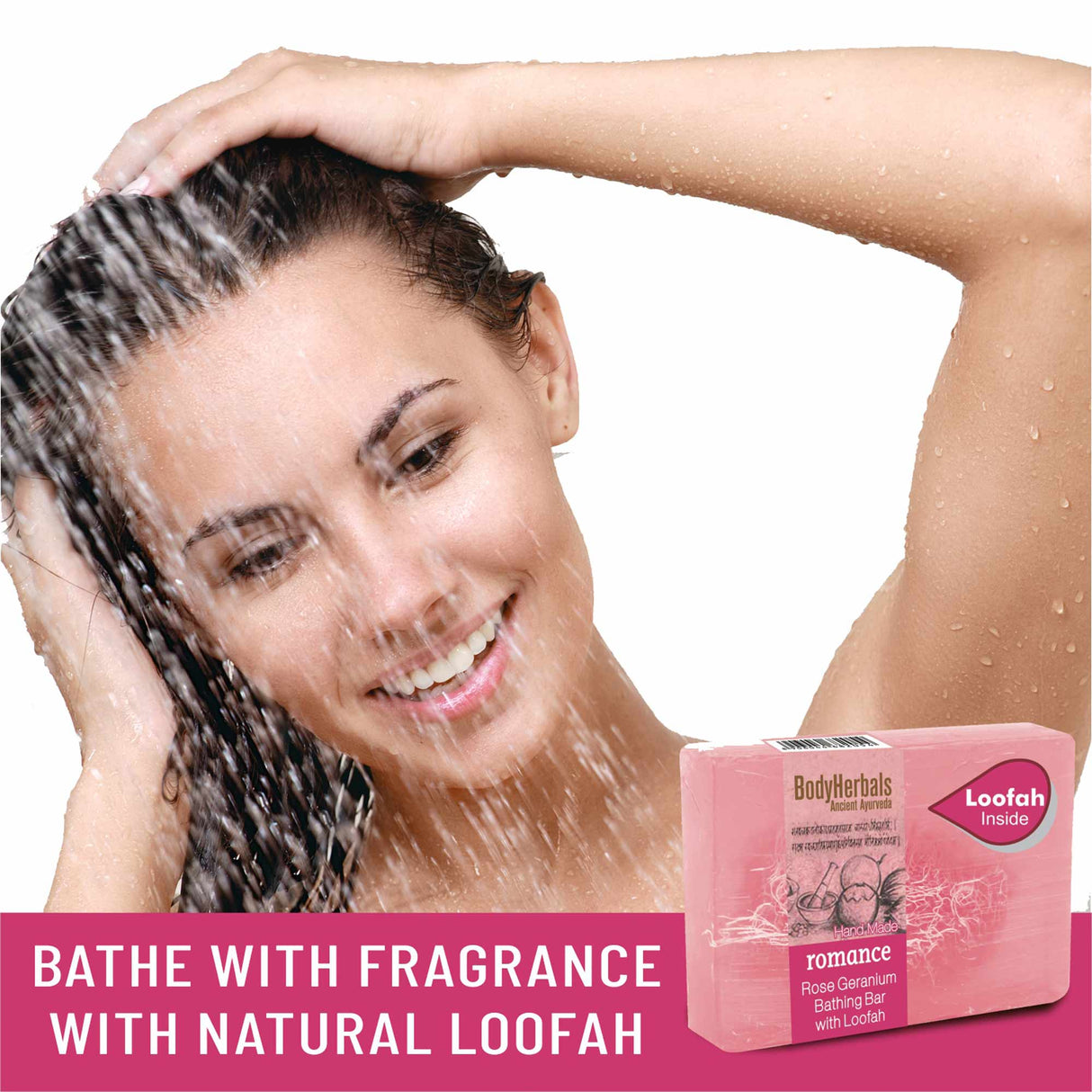 Rose & Geranium Bathing Bar | With Free Loofah