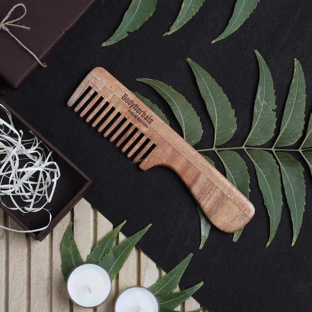 Dressing Comb, Handle Rake, 100% Neem Wood