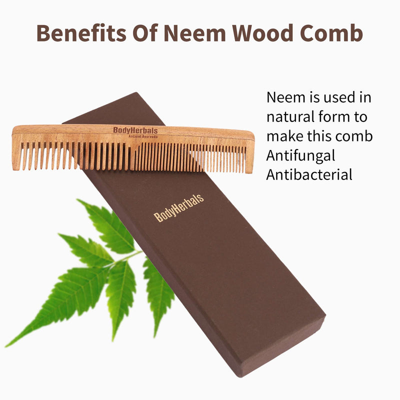 Dressing Comb, Double Tooth, 100% Neem Wood