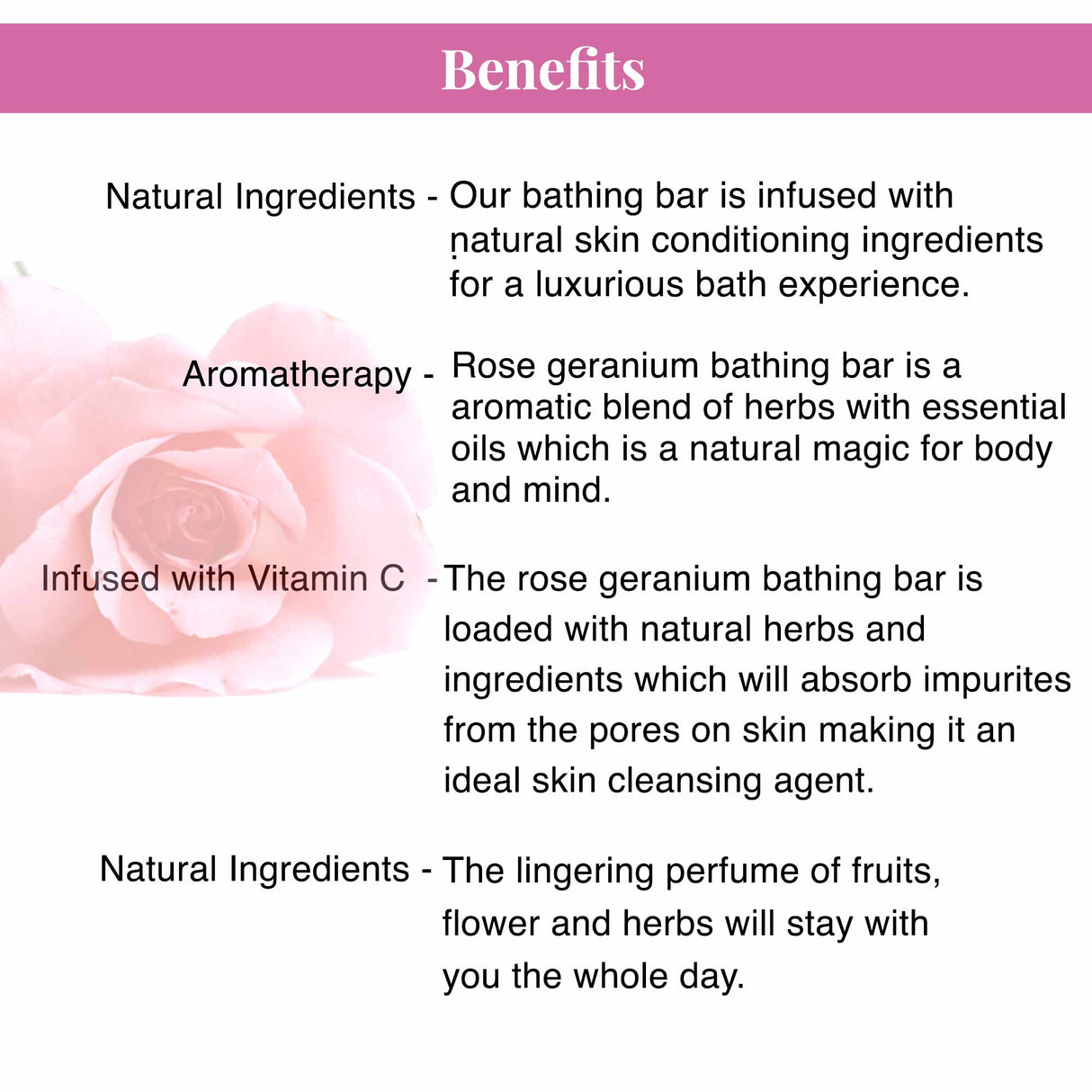 Rose & Geranium Bathing Bar | With Free Loofah