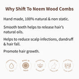 Dressing Comb Small, Wide Tooth, 100% Neem Wood