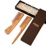 Dressing Comb Set, Handle Rake and Tail Handle, 100% Neem Wood